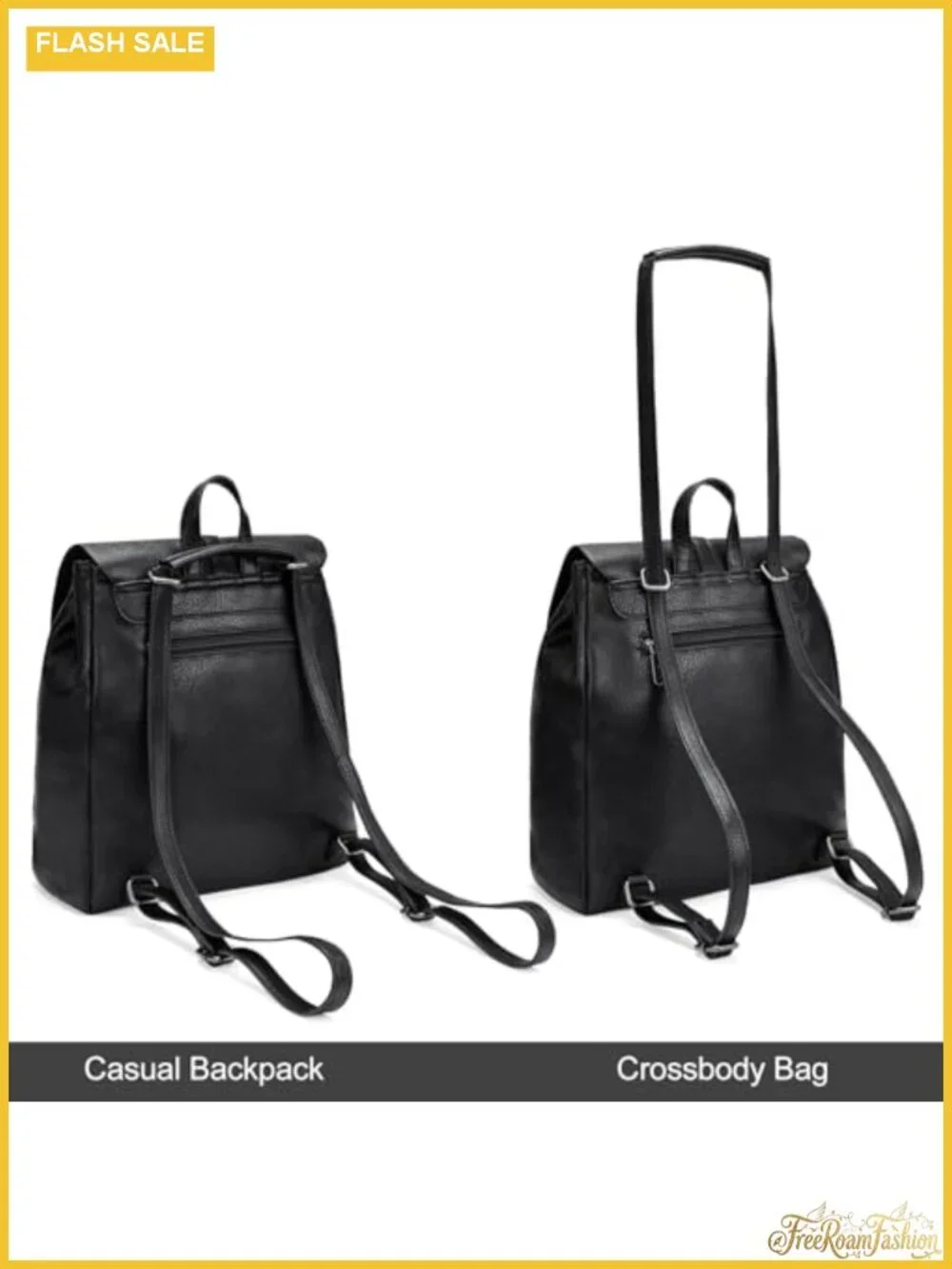 Faux Leather Convertible Backpack Purse Women Travel Daypack Shoulder Bag